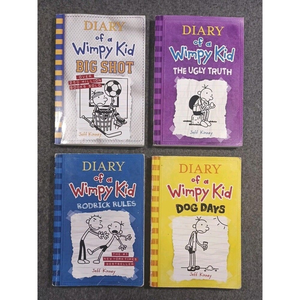 Diary of a Wimpy Kid by Jeff Kinney Like New Book Lot of 4